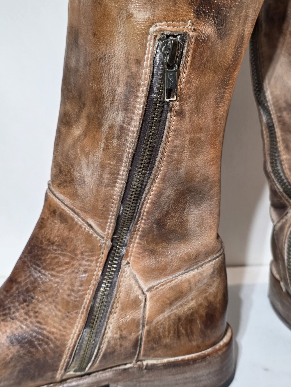 BED STU MANCHESTER TALL LEATHER LACE UP RIDING BOOTS TAN RUSTIC WESTERN SZ 7 - Picture 10 of 15